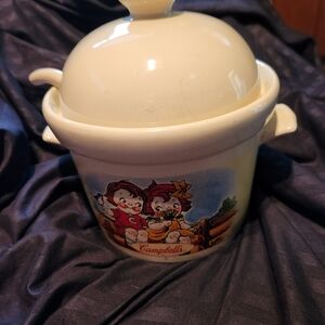 Campbell's Vintage Cream Ceramic Soup Bowl with Lid
